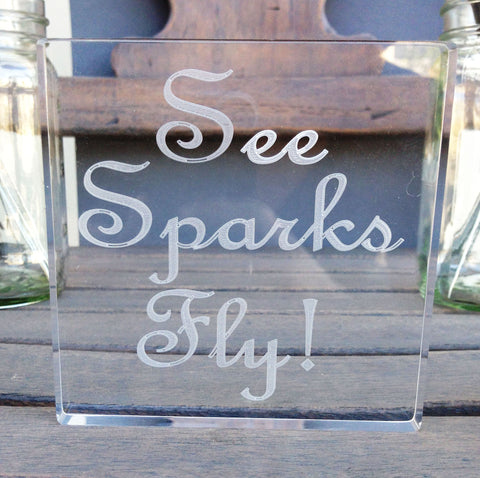 See Sparks Fly Sparkler Send Off Sign